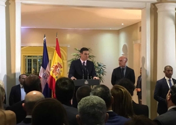 El presidente del Gobierno de España, Pedro Sánchez, se pronunció sobre la crisis en Venezuela desde el Palacio de la Moncloa, Madrid.