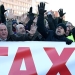 Entre sus acciones más emblemáticas, el 23 de enero los taxistas de Madrid manifestaron en el exterior de los pabellones de la feria IFEMA.