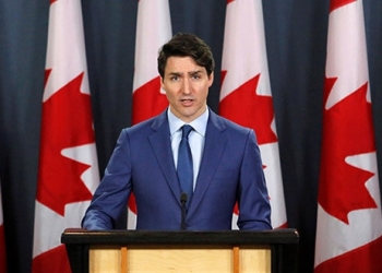 El primer ministro de Canadá, Justin Trudeau, en una rueda de prensa en Ottawa a principios de marzo.