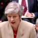 Theresa May hablando en su turno en el Parlamento de Londres, Reino Unido.