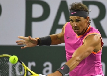 Rafael Nadal durante su debut en Indian Wells