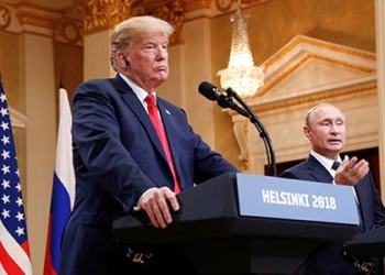prensa tras la cumbre bilateral celebrada en Helsinki el 16 de julio de 2018.