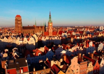 Vista aérea de la ciudad de Gdansk, Polonia. Cortesía.