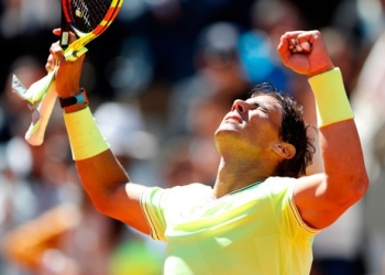 El tenista español Rafael Nadal tras ganar la semifinal en Roland Garros.