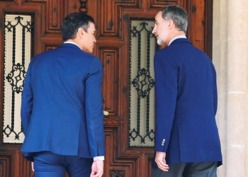 El Rey Felipe de España y el presidente en funciones Pedro Sánchez se reunieron el 7 de agosto de 2019.