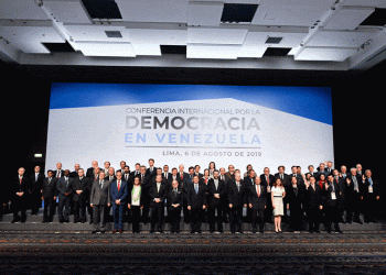 Foto oficial del Grupo de Lima reunido este martes en la capital peruana.