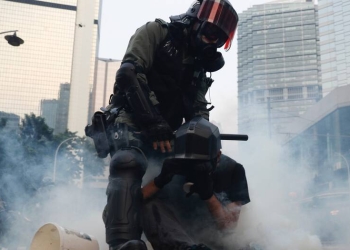 Manifestantes en Hong Kong