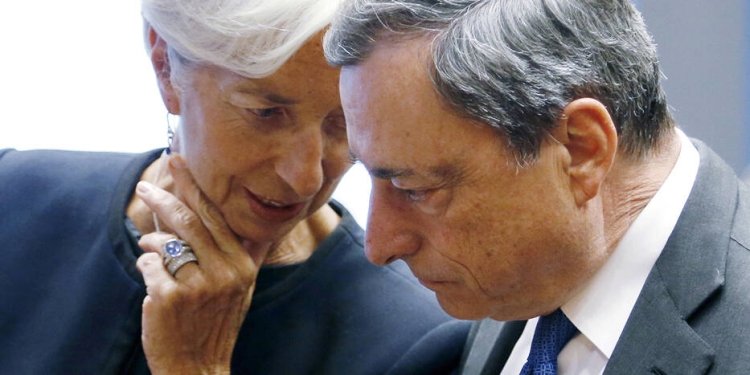 Christine Lagarde y Mario Draghi, presidenta entrante y presidente saliente del BCE