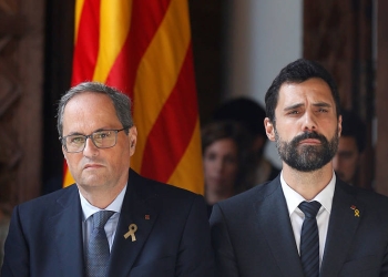 Quim Torra, presidente de la Generalitat, y Roger Torrent, presidente del Parlament