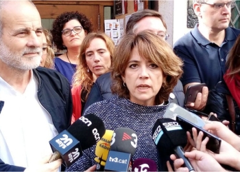 La ministra de Justicia, Dolores Delgado, hace un llamado al presidente de la Generalitat. Quim Torra, para que consiga evitar la violencia radical/@socialistes_cat