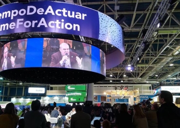 José Eugenio Gutiérrez, responsable del proyecto Life Olivares Vivos, de SEO/BirdLife, en el Ágora de la COP25.