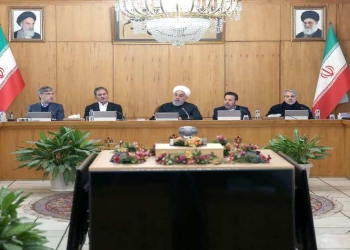 El presidente Hassan Rouhani habló públicamente desde un consejo de ministros