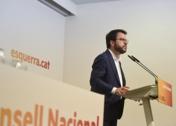 El coordinador de ERC, Pere Aragonés habla después del Consejo Nacional del partido