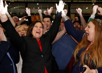 McDonald celebró el triunfo de Sinn Féin