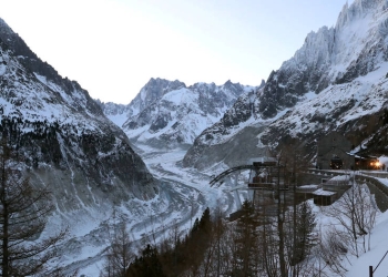 Macron visitó el Mont Blanc