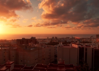 Vista de Santa Cruz de Tenerife. Tenerife, España.