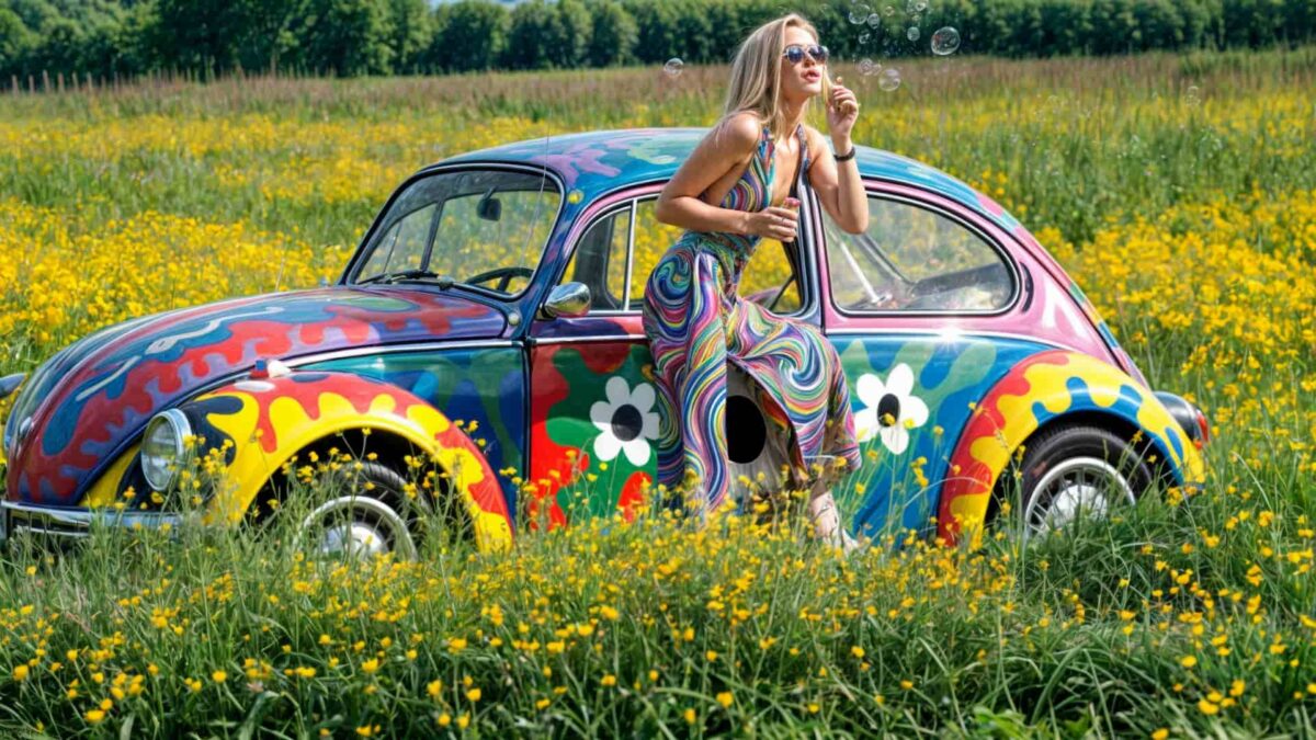 VW Escarabajo hippie