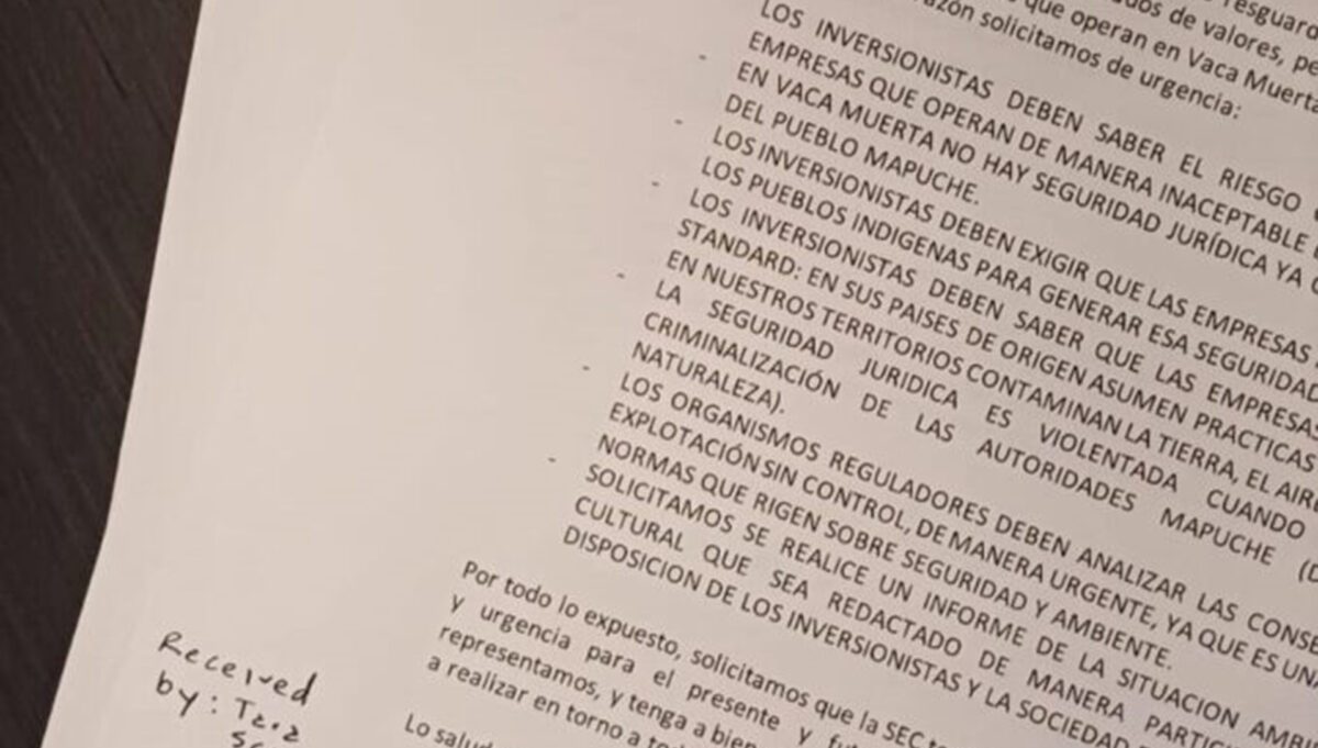 carta de mapuches